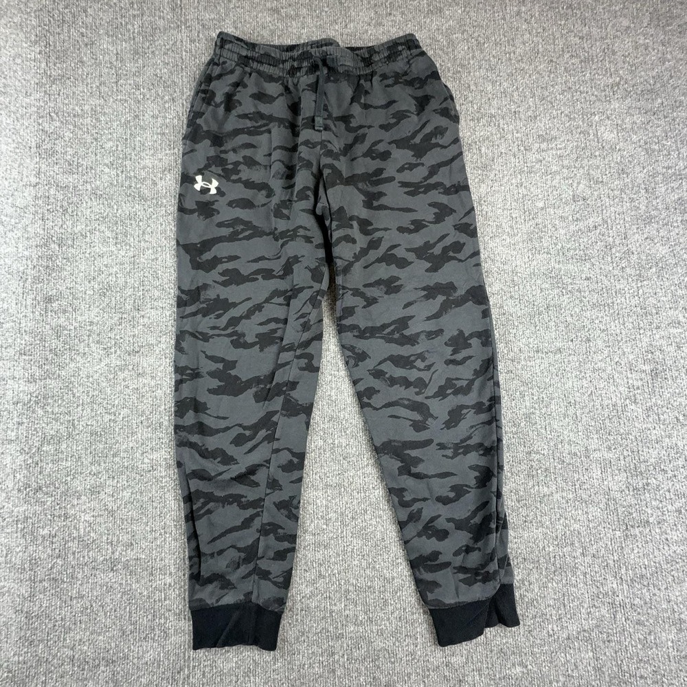 Under Armour Pants Youth XL (18-20) Gray Camo Fleece Joggers Sweatpants Ankle